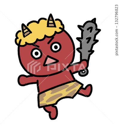 Cute red demon illustration 132796823