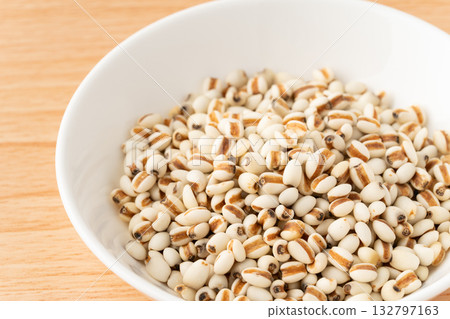 Close-up of adlay in a plate Close-up of adlay in a plate 132797163