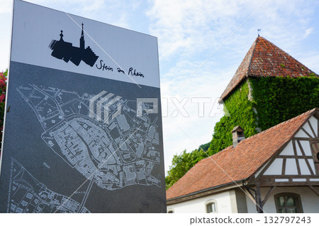Tourist information maps installed in the town of Stein am Rhein, Switzerland Tourist information maps installed in the town of Stein am Rhein, Switzerland 132797243