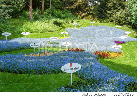 Plants planted to resemble Lake Constance in the small German town of Konstanz 132797286