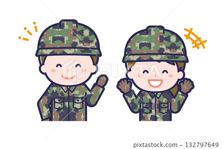 自衛隊/兩人/一男一女 02 自衛隊/兩人/一男一女 02 132797649