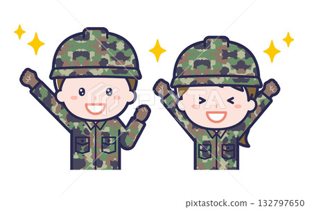 自衛隊/兩人/一男一女 03 自衛隊/兩人/一男一女 03 132797650