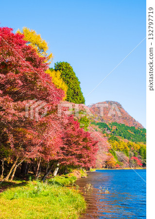 Mount Haruna, Lake Haruna, and Mount Eboshigatake (Autumn) 132797719