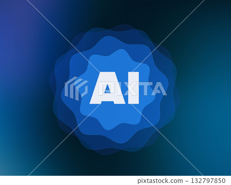 AI bubble concept with glowing digital sphere symbolizing artificial intelligence growth, innovation, and data technology trend in futuristic style, dark modern gradient vector illustration 132797850
