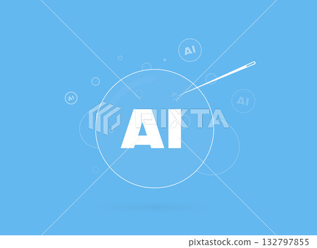 AI innovation bubble accelerates digital transformation with machine learning adoption, predictive analytics. Ai bubble burst. Artificial intelligence ecosystem growth. Vector illustration AI innovation bubble accelerates digital transformation with machine learning adoption, predictive analytics. Ai bubble burst. Artificial intelligence ecosystem growth. Vector illustration 132797855