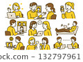 Men and women doing remote work Men and women doing remote work 132797961
