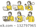 Illustration material of a senior woman using a computer Illustration material of a senior woman using a computer 132797965