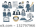 Simple business team icon set Simple business team icon set 132797966