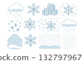 Snowflake cute icon set Snowflake cute icon set 132797967