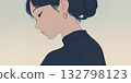 Illustration of a young woman's profile 132798123