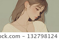 Illustration of a young woman's profile 132798124