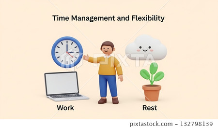Time management and flexible working styles for a fulfilling life 132798139
