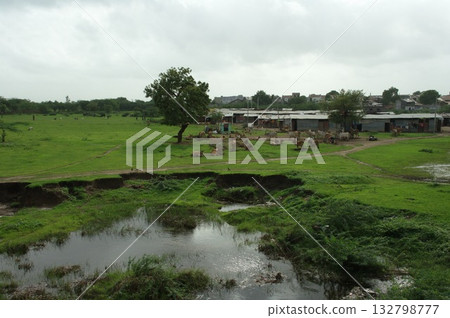 Water Pond at Rural area India 132798777