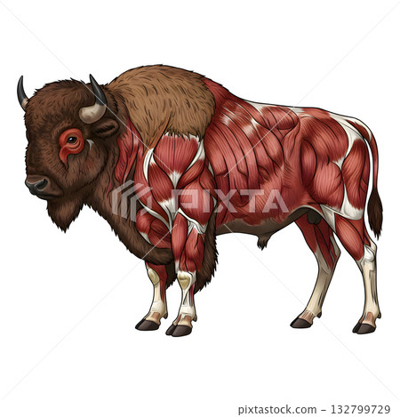 Bison anatomy illustration design. Bison anatomy illustration design. 132799729