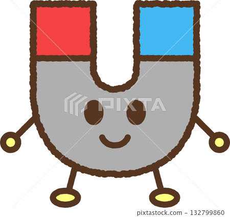 人物風格單一圖示插圖：U形磁鐵 132799860