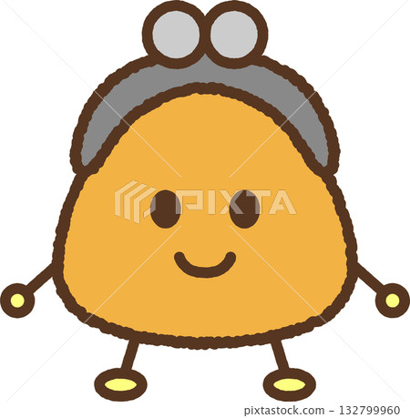 Character-style single icon illustration: clasp purse Character-style single icon illustration: clasp purse 132799960