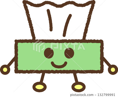 人物風格單圖示插圖：紙巾盒 132799991