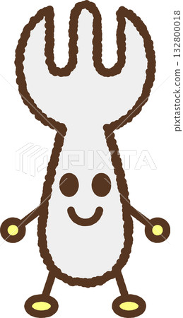 Character-style single icon illustration fork Character-style single icon illustration fork 132800018