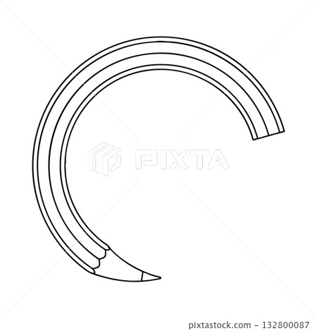 Outline for Coloring of Pencil School, Office and Art Supplies. Vector Illustration. 132800087