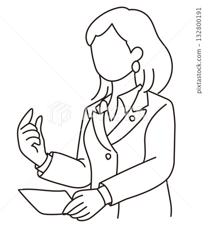 Simple illustration of female politician/leader Simple illustration of female politician/leader 132800191