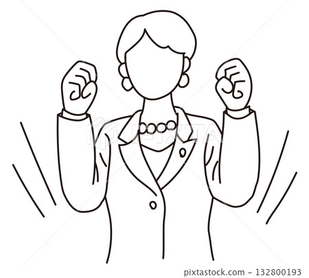 女性政治家/領導者的簡單插圖 女性政治家/領導者的簡單插圖 132800193