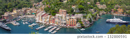 Panoramic view of Portofino Italy harbor Panoramic view of Portofino Italy harbor 132800591