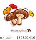 Cute Shiitake Mushroom Illustration | Mushroom Pop Art 132801416