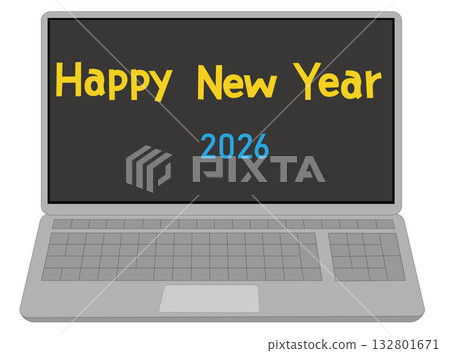 Illustration of a New Year's greeting for 2026. 132801671