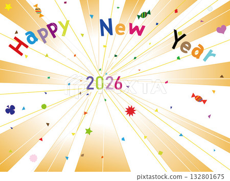 Illustration of a New Year's greeting for 2026. 132801675