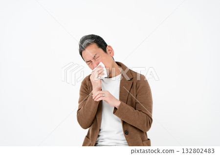 Hay fever businessman allergy Hay fever businessman allergy 132802483