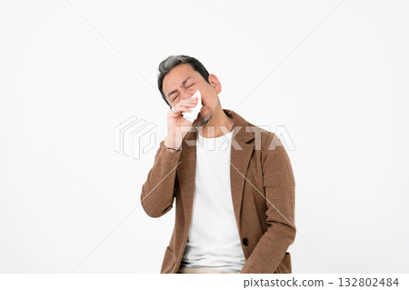 Hay fever businessman allergy 132802484