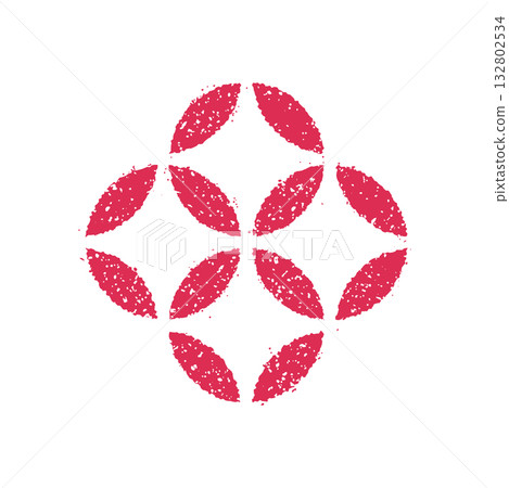 New Year's card materials / General-purpose stamps (hanko) and stamp illustrations / Japanese crests New Year's card materials / General-purpose stamps (hanko) and stamp illustrations / Japanese crests 132802534