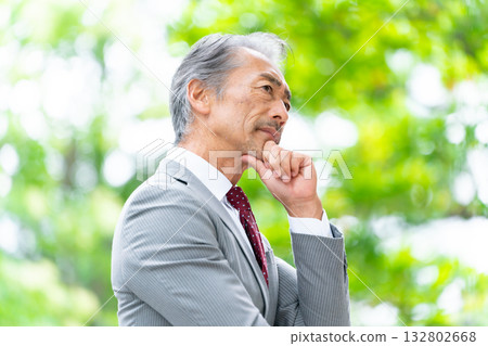 Business senior man thinking Business senior man thinking 132802668