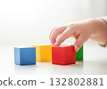 Child learning with color blocks 132802881