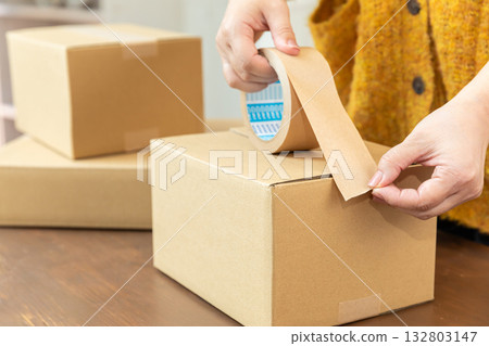 Packing cardboard boxes 132803147