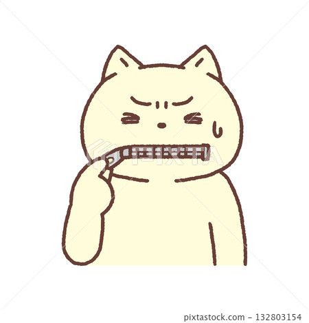 Cat with zipper in mouth - Silence Cat with zipper in mouth - Silence 132803154