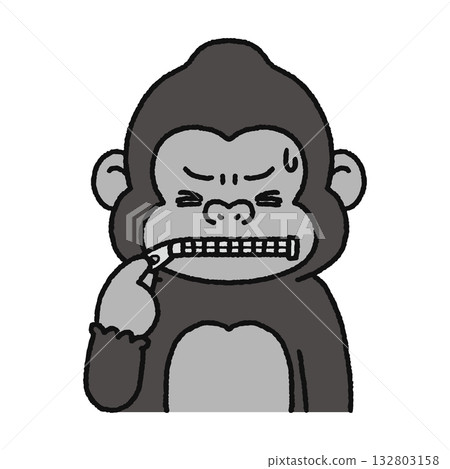 Gorilla with zipper on his mouth - Silence Gorilla with zipper on his mouth - Silence 132803158