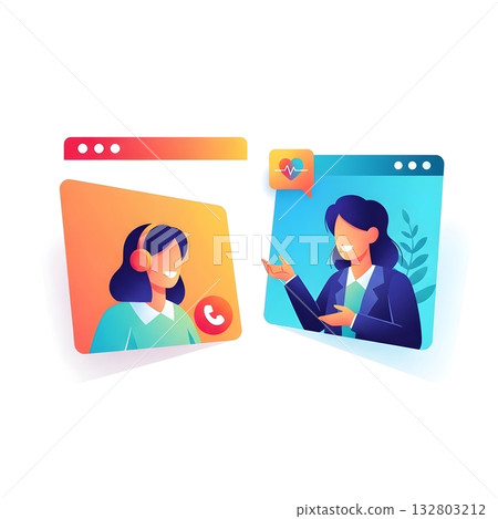 Health Coach Telemedicine Video Coaching 132803212