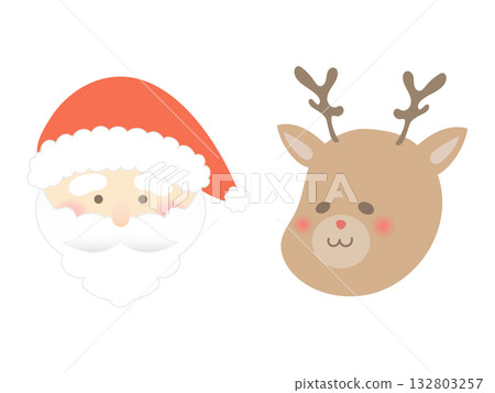 聖誕老人與馴鹿的臉 聖誕老人與馴鹿的臉 132803257
