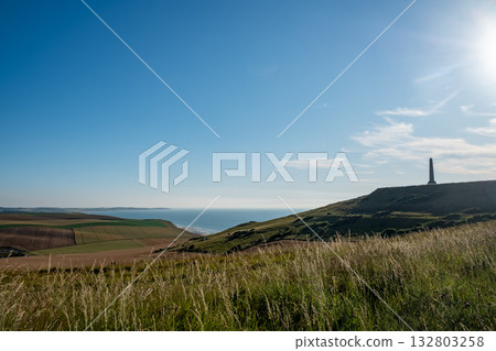 Cap Blanc-Nez, Escalles, Pas-de-Calais, Hauts-de-France, France, July 29th, 2025, A stunning Coastal 132803258