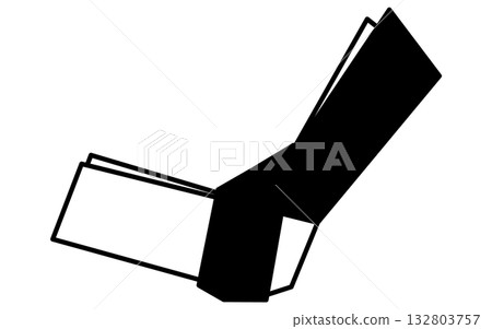 Event icon, fortune slip, simple isometric illustration of tied fortune slip, black and white 132803757
