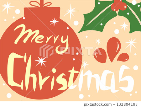 聖誕裝飾卡背景,球形裝飾日本藝術人物 聖誕裝飾卡背景,球形裝飾日本藝術人物 132804195