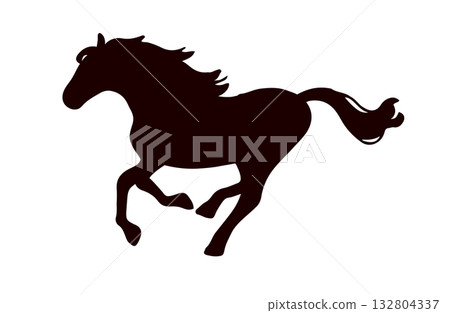Running horse silhouette illustration material Running horse silhouette illustration material 132804337