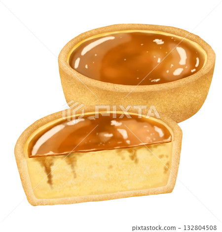 Custard Pudding Tart Illustration Custard Pudding Tart Illustration 132804508