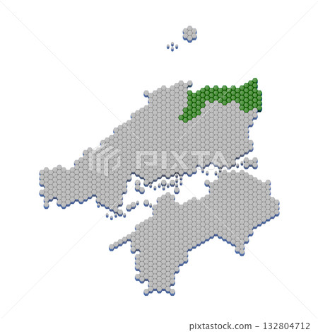 Honeycomb-structured map of Tottori Prefecture 132804712