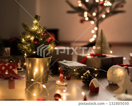 Christmas decorations are beautifully arranged to welcome christmas Christmas decorations are beautifully arranged to welcome christmas 132805030