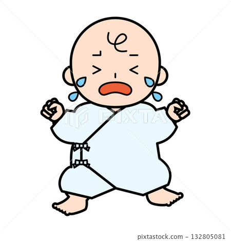穿著內褲哭鬧的嬰兒 穿著內褲哭鬧的嬰兒 132805081