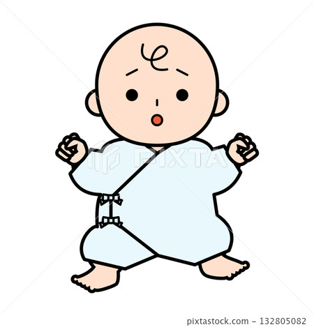 穿著內褲的嬰兒一臉憂慮 132805082