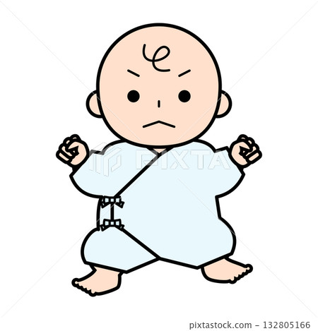 Angry baby in underwear 132805166