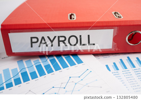 Payroll, Binder data finance report business with graph analysis in office. Payroll, Binder data finance report business with graph analysis in office. 132805480